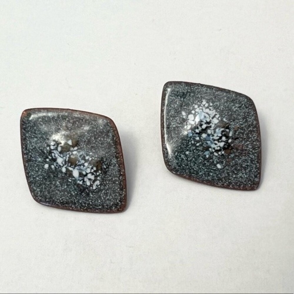 Vintage Drop Earrings Oversized Hand Painted Paint Splatter Studs